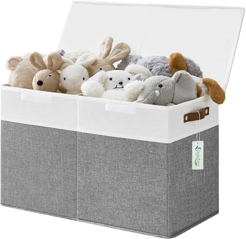 Large Toy Storage Box with Lids  Collapsible Sturdy Baby Storage Organizer